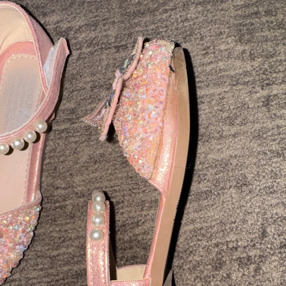 Elegant‎ Pink Butterfly Kids Dress Shoes